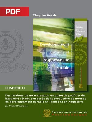cover image of Des instituts de normalisation en quête de profit et de légitimité (Chapitre PDF)
